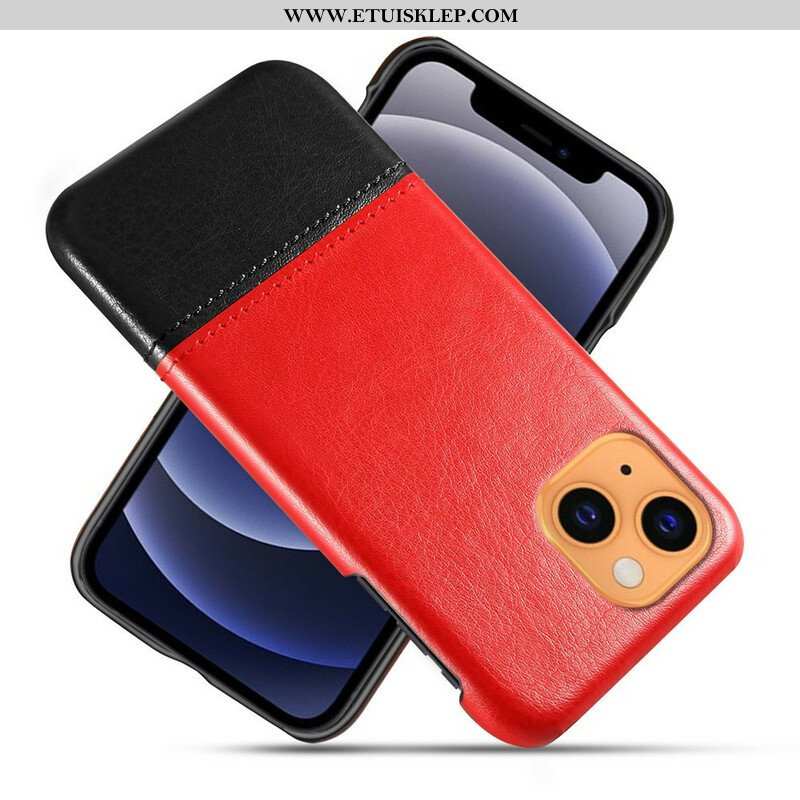 Etui do iPhone 13 Mini Dwukolorowy Efekt Skóry Ksq